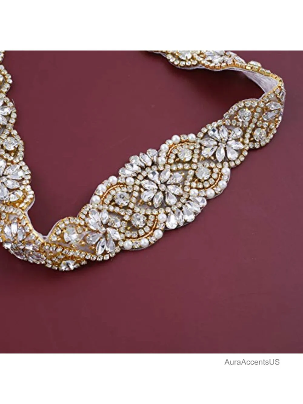 Rhinestone Beaded Bridal Belt Sash for Wedding Gown Organza Plus Size
